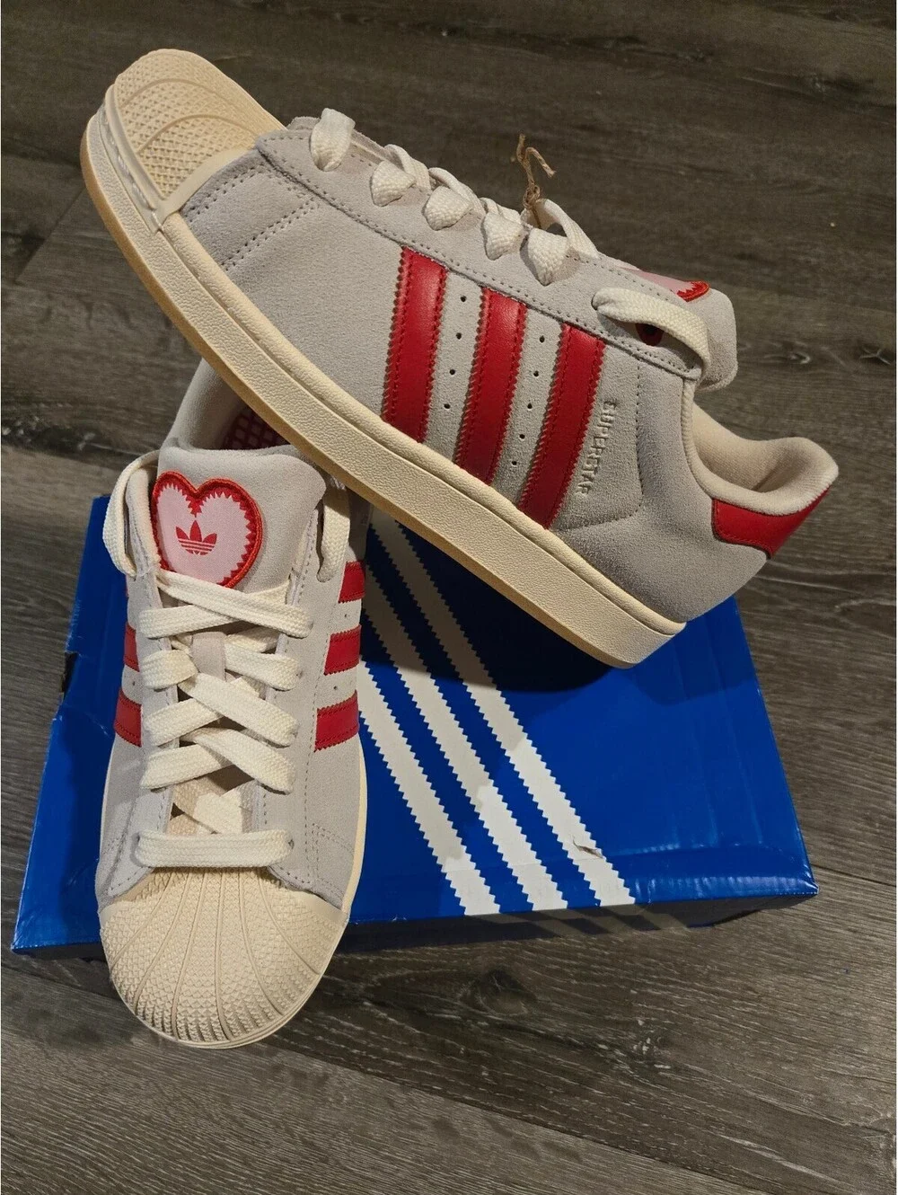 adidas Superstar II W White Pink Women Casual Classic Shoes KH9037 Size 9.5